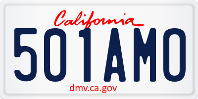 CA license plate 501AMO