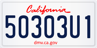 CA license plate 50303U1