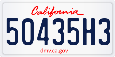 CA license plate 50435H3