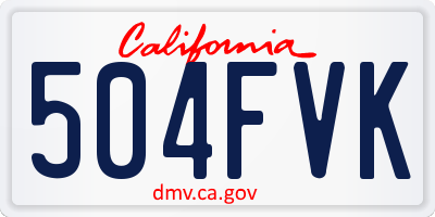 CA license plate 504FVK