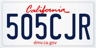 CA license plate 505CJR