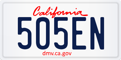 CA license plate 505EN