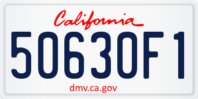 CA license plate 50630F1