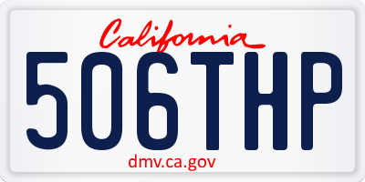 CA license plate 506THP