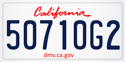 CA license plate 50710G2