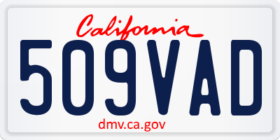 CA license plate 509VAD