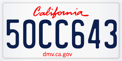 CA license plate 50CC643