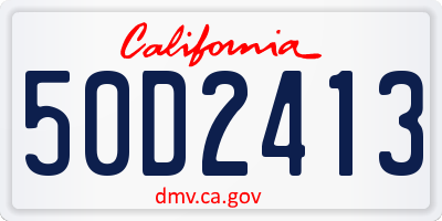 CA license plate 50D2413