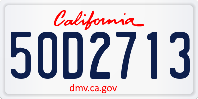 CA license plate 50D2713