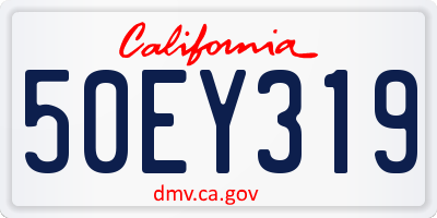 CA license plate 50EY319