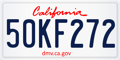 CA license plate 50KF272