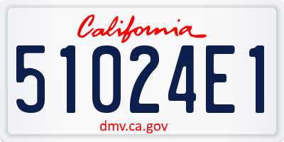 CA license plate 51024E1