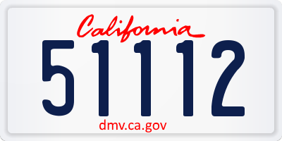 CA license plate 51112