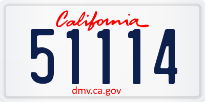 CA license plate 51114