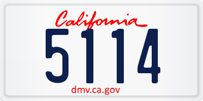 CA license plate 5114