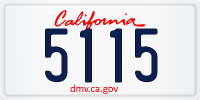 CA license plate 5115