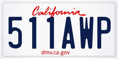 CA license plate 511AWP