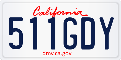 CA license plate 511GDY