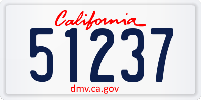 CA license plate 51237