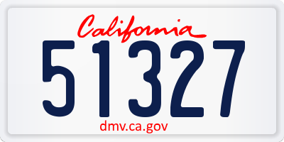 CA license plate 51327