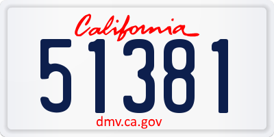 CA license plate 51381