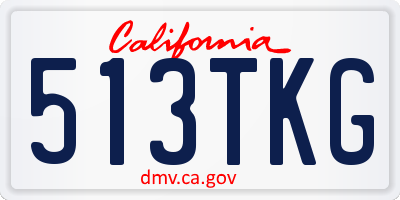 CA license plate 513TKG