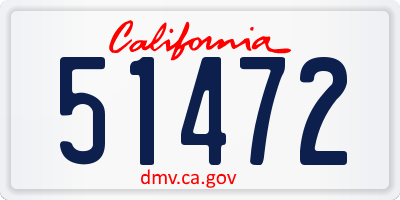 CA license plate 51472