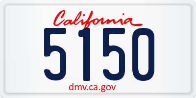 CA license plate 5150