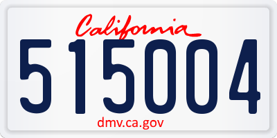 CA license plate 515004