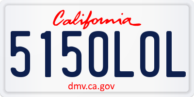 CA license plate 5150LOL