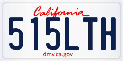 CA license plate 515LTH