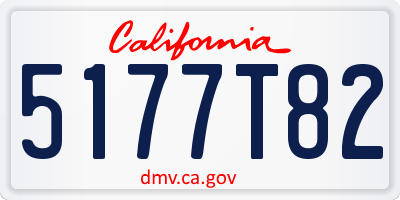 CA license plate 5177T82