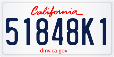 CA license plate 51848K1