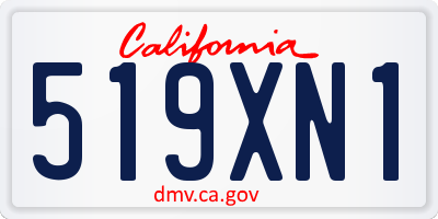 CA license plate 519XN1