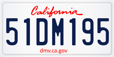 CA license plate 51DM195