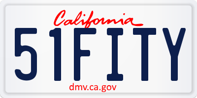 CA license plate 51FITY