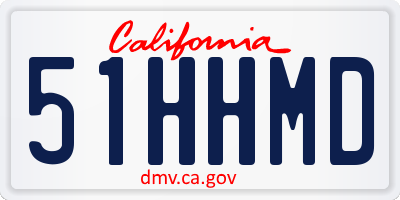 CA license plate 51HHMD