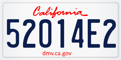 CA license plate 52014E2