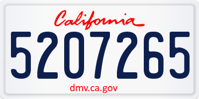 CA license plate 5207265