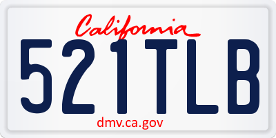 CA license plate 521TLB