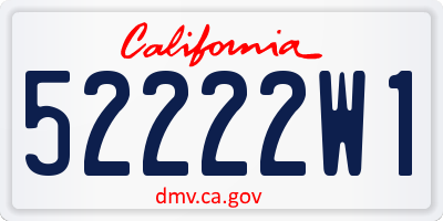 CA license plate 52222W1