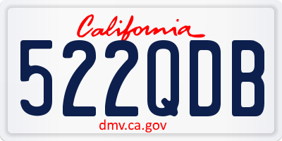 CA license plate 522QDB