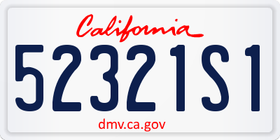 CA license plate 52321S1