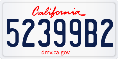 CA license plate 52399B2