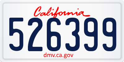 CA license plate 526399