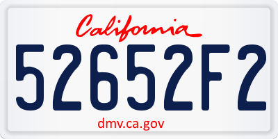 CA license plate 52652F2