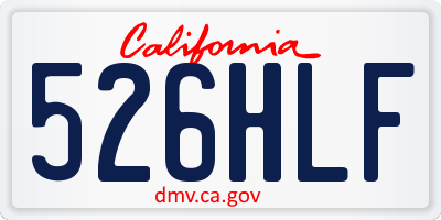 CA license plate 526HLF