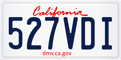 CA license plate 527VDI