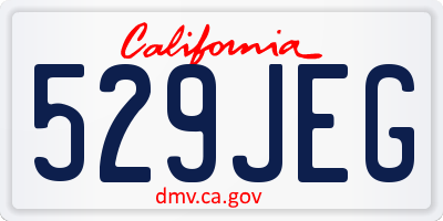 CA license plate 529JEG