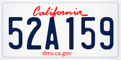 CA license plate 52A159